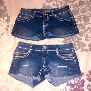 Lot of Rhinestone Studded Washed Out Destroyed Denim Shorts🌟Great Deal‼️🌟